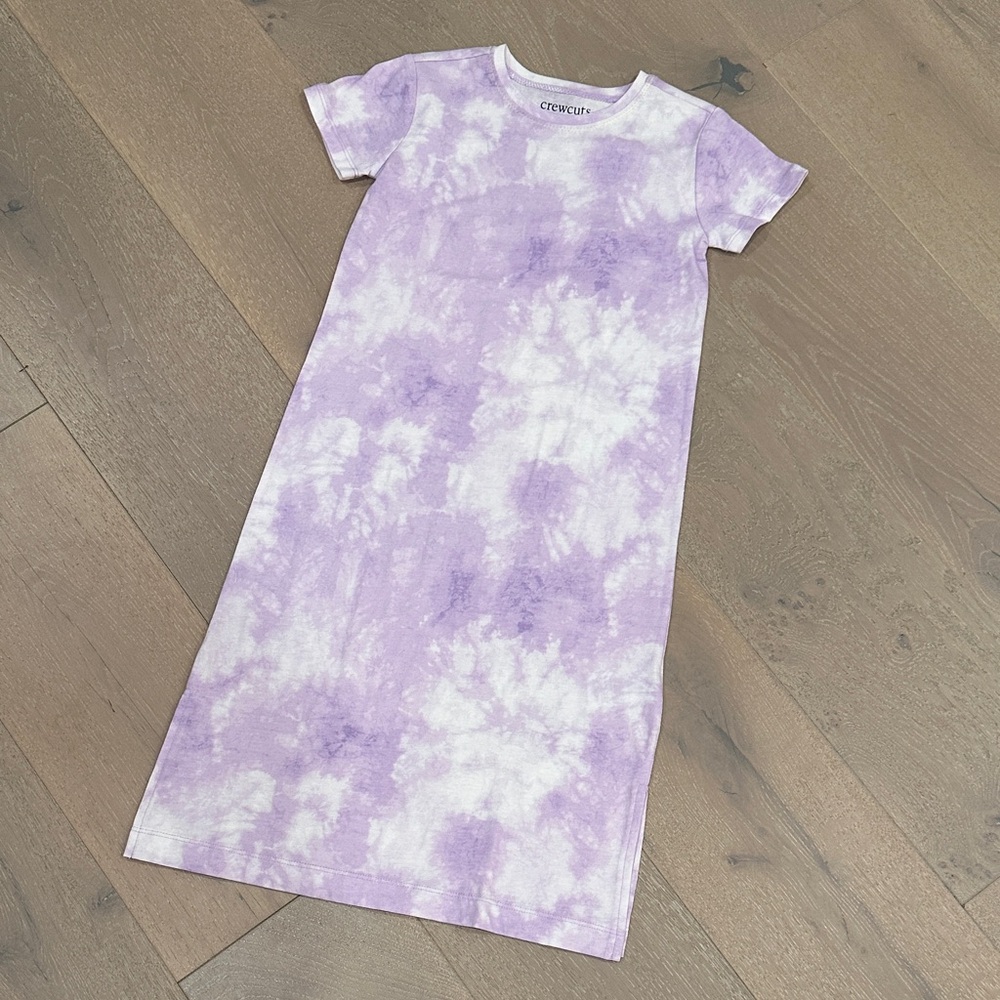 NWT Crewcuts Light Purple and White, Tie Dye T-Shirt Dress